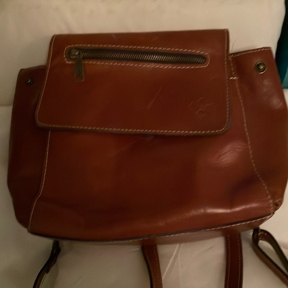 Leather backpack